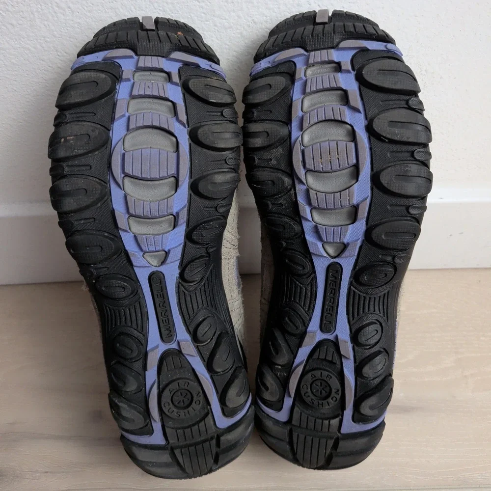 Merrell Hiking Shoes Trail Shoes Sneakers Womens 9 Grey Purple Suede Air Cushion